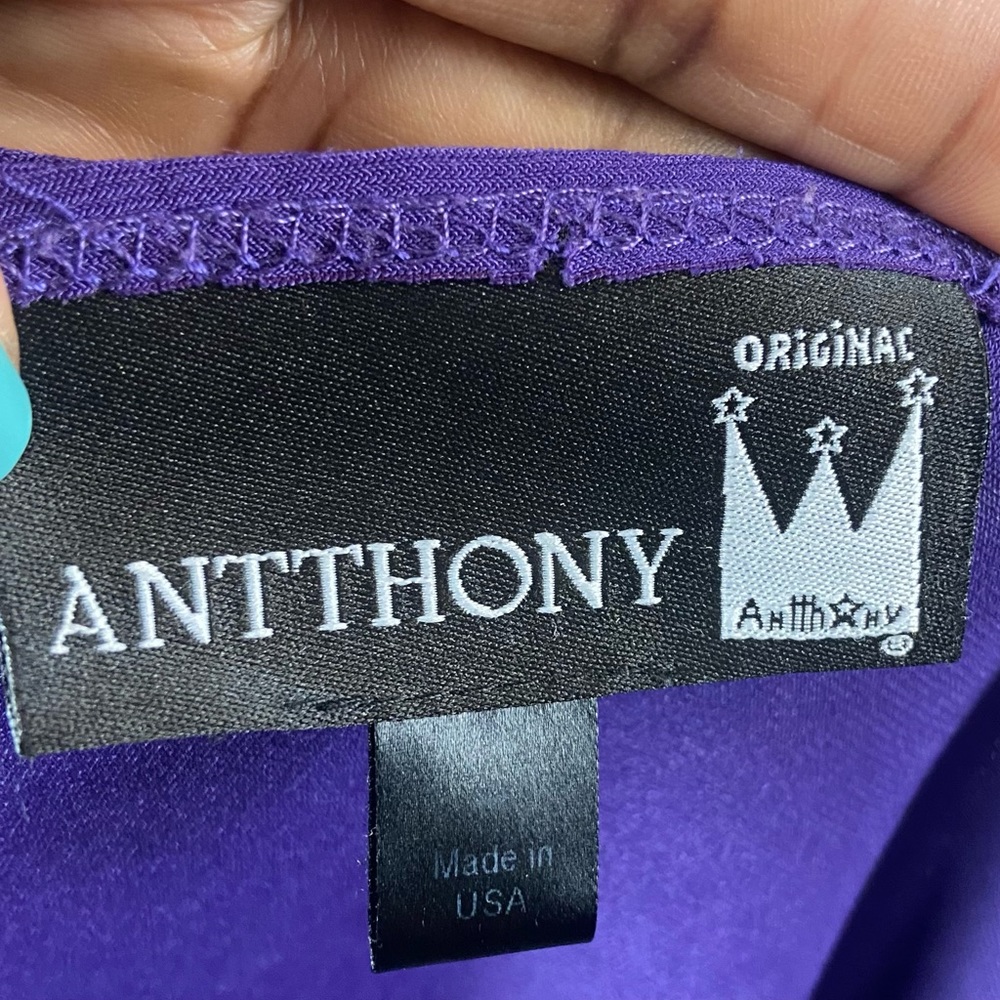 V-neck Top Purple Sleeveless Antthony Size Small - Picture 5 of 8